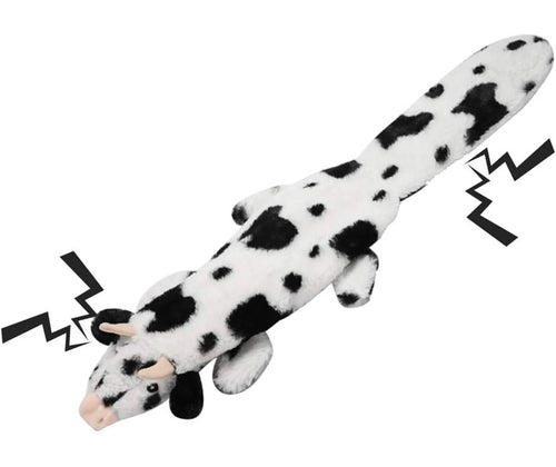 Clover the Cow, no-stuffing crinkle plush dog toy