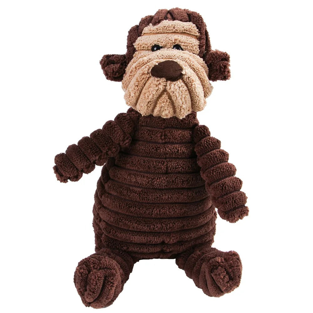 Mango the Monkey, squeaky plush dog toy