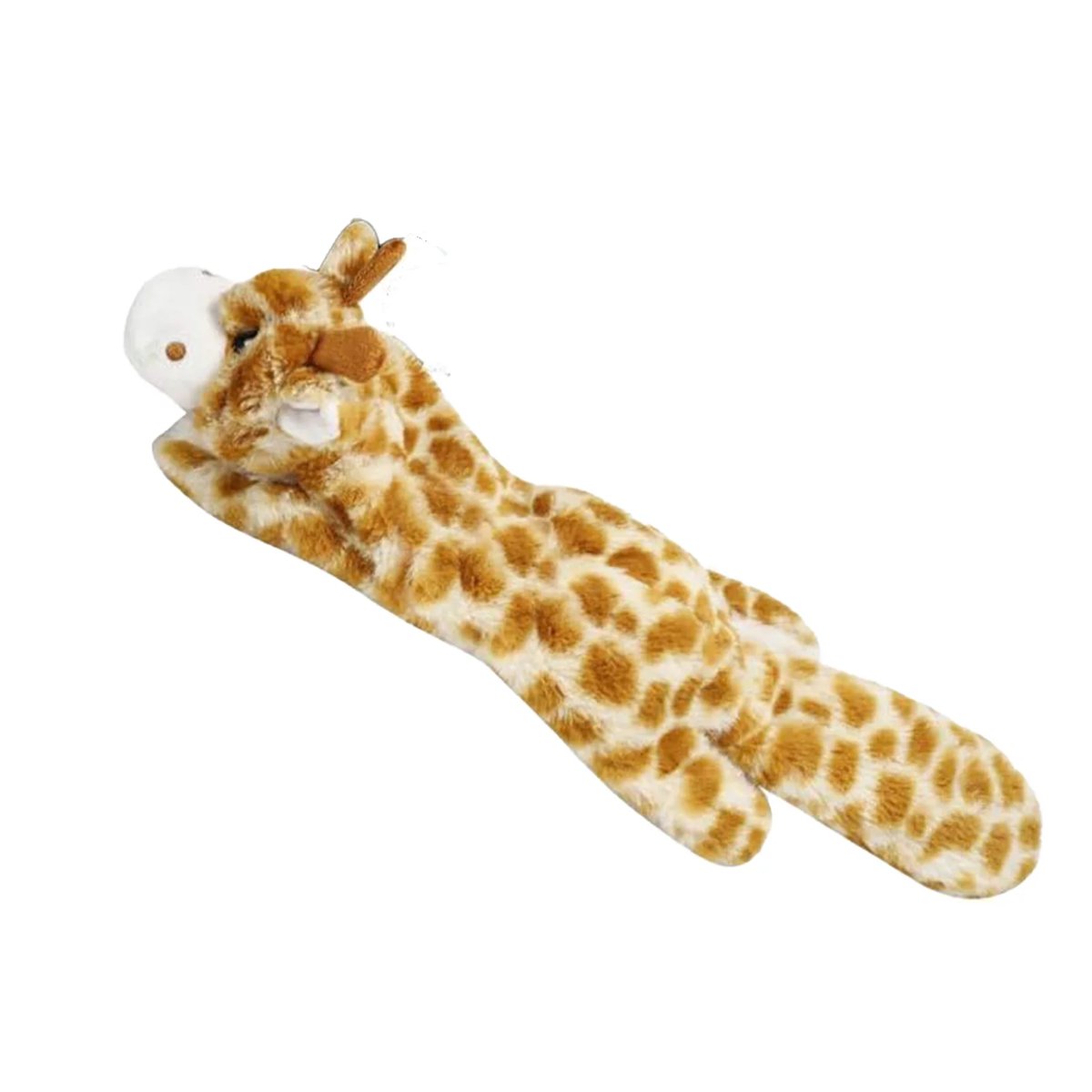 Stretch the Giraffe, no-stuffing crinkle plush dog toy